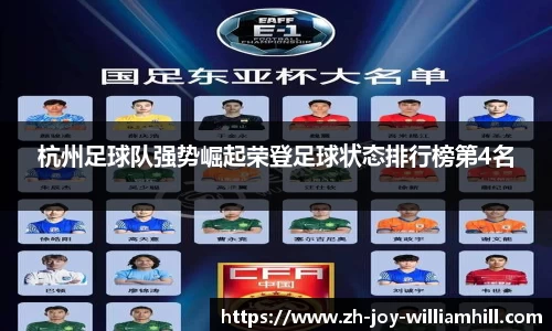 杭州足球队强势崛起荣登足球状态排行榜第4名